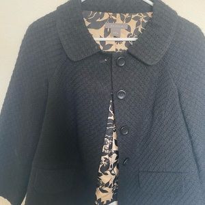 Ann Taylor size 2, dark navy, pony flair, tweed, beautiful detail inside